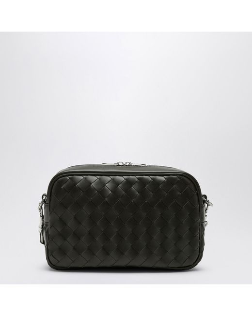 Bottega Veneta Black Khaki Camera Bag In Intrecciato for men