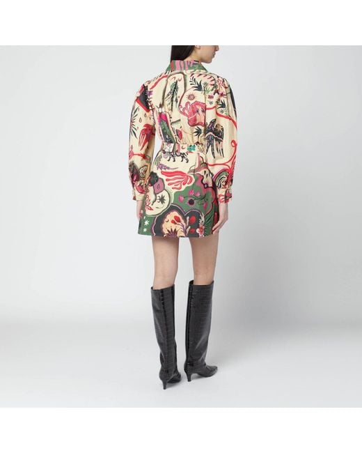 Farm Rio Multicolor Short Multicolour Dress With Matching Belt