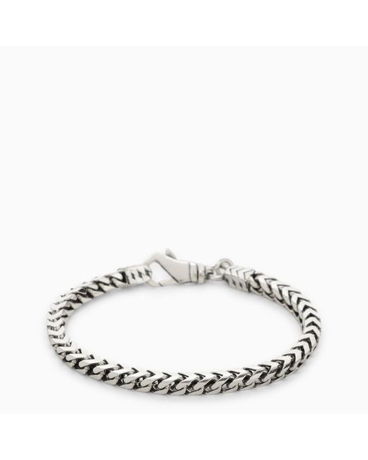 Emanuele Bicocchi Metallic Franco Silver 925 Chain Bracelet for men