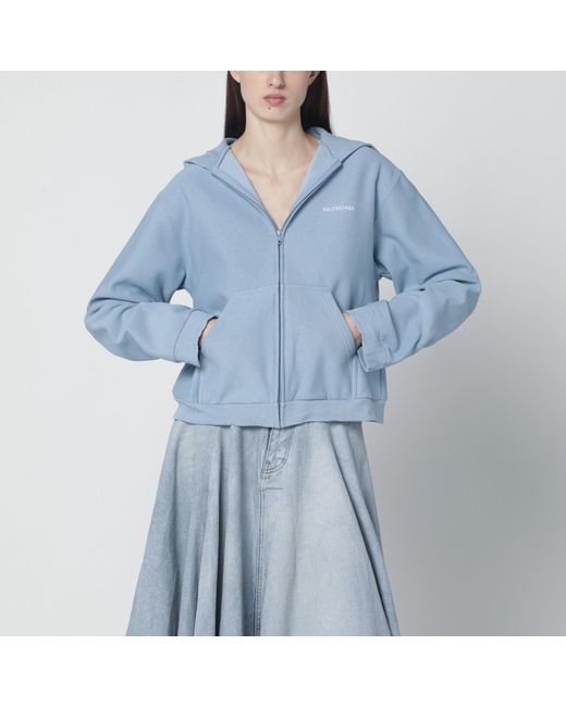 Balenciaga Blue Back Regular Fit Zip Hoodie