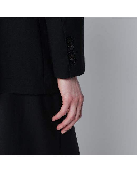 VI TO VI Black Double-Breasted Silk Jacket