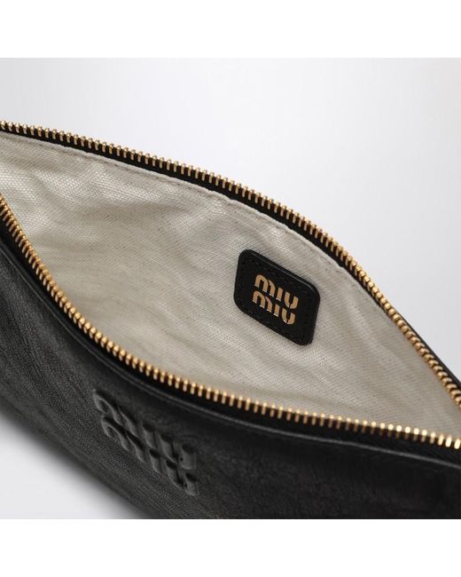 Mini Pochette Noire En Nappa Miu Miu en coloris Black
