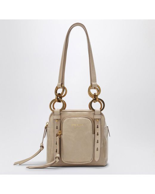 Prada Natural Mini Dangle Handtasche Puderrosa