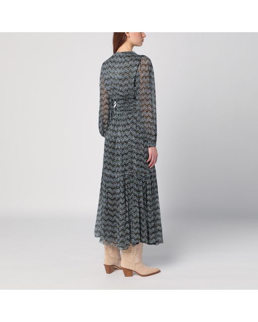Isabel Marant Gray Midi Dress With Viscose Print