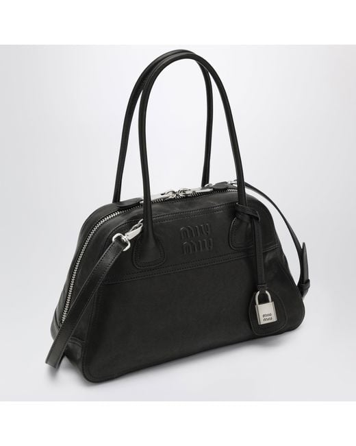 Miu Miu Black Vivant Nappa Leather Bag