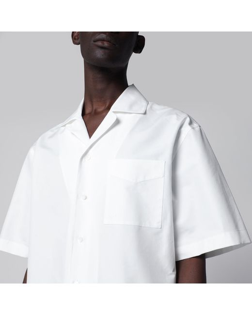 Bottega Veneta White Cotton Bowling Shirt for men