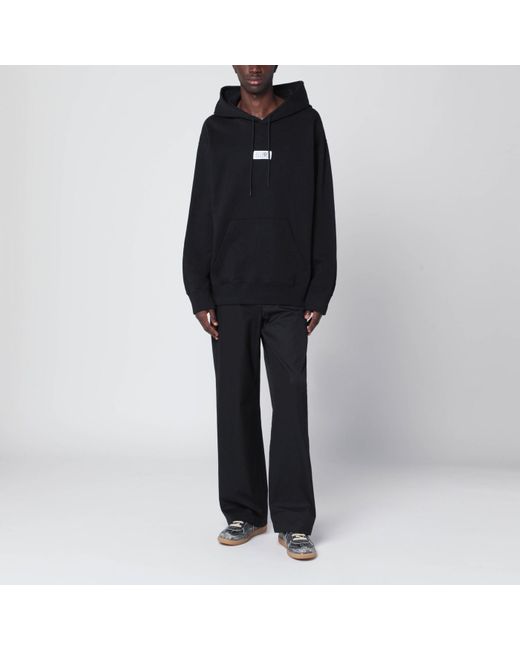 MM6 by Maison Martin Margiela Black Numeric Cotton Hoodie for men
