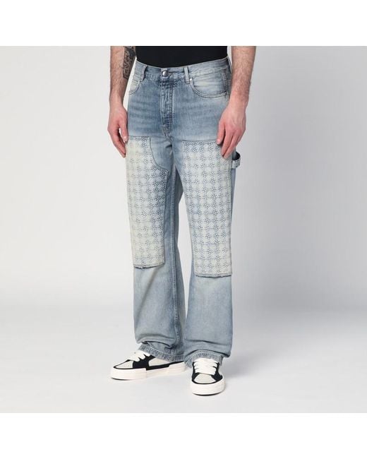 Amiri Blue Washed Jeans With Decorative Panel for men