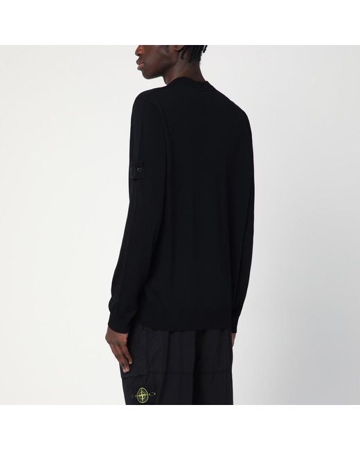 Maglione in lana di Stone Island in Black da Uomo