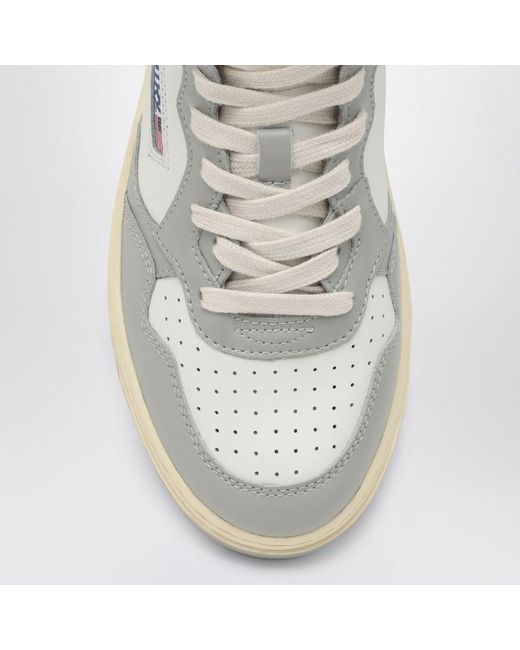 Sneaker medalist mid in pelle bianca/grigia di Autry in White