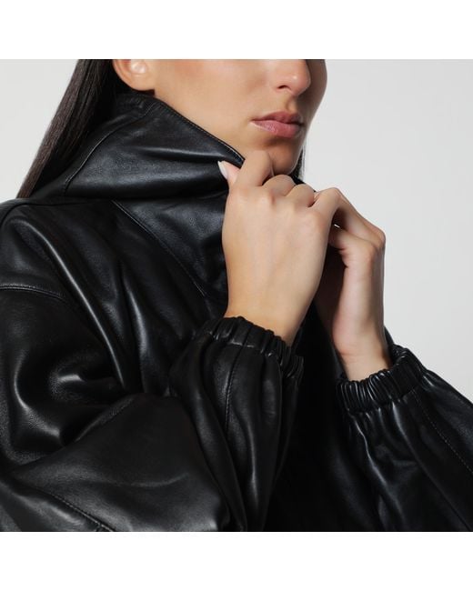 Rohe Black Oversized Leather Anorak