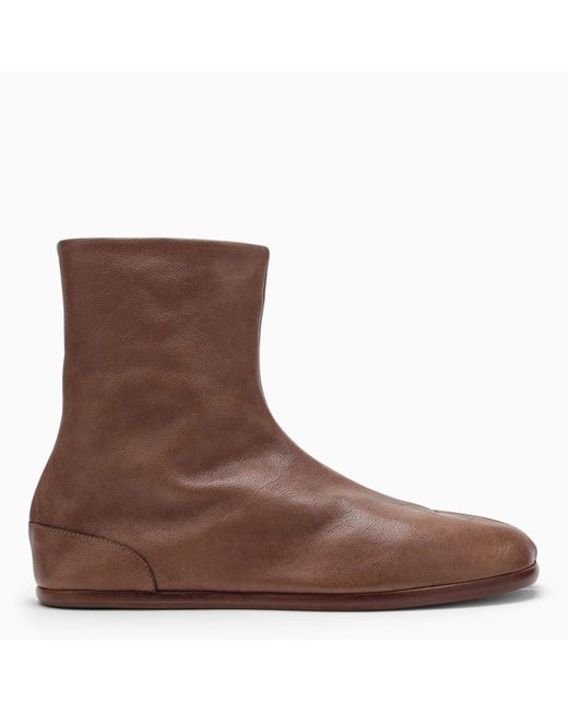Maison Margiela Tabi Beige Leather Boot in Brown for Men | Lyst
