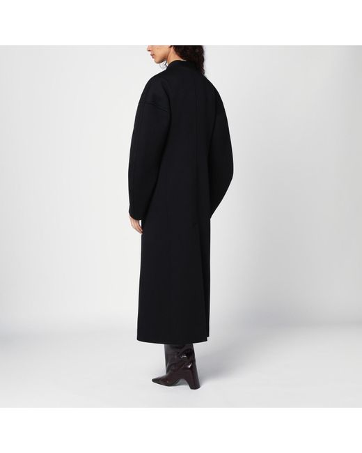 Jil Sander Double-Breasted Coat in Black | Lyst
