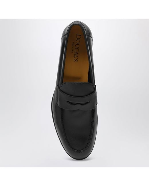 Doucal's Black Penny Loafer for men