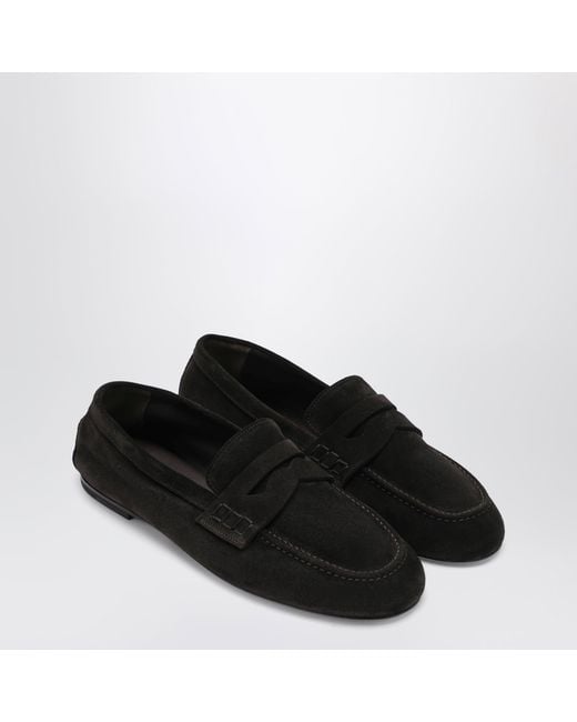 Dear Frances Black Espresso Suede Loafers
