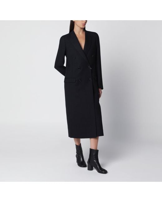 Maison Margiela Black Wool Double-Breasted Coat