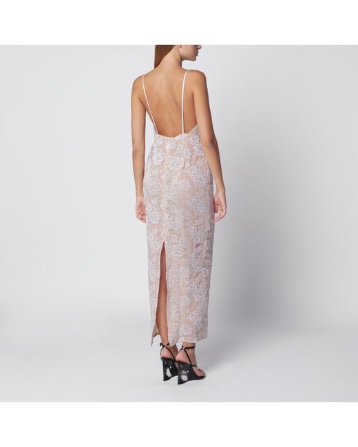 Alessandra Rich Pink Lace Slip Dress
