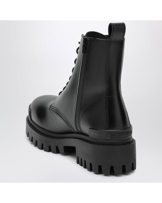 Balenciaga Black Combat Leather Boots for men