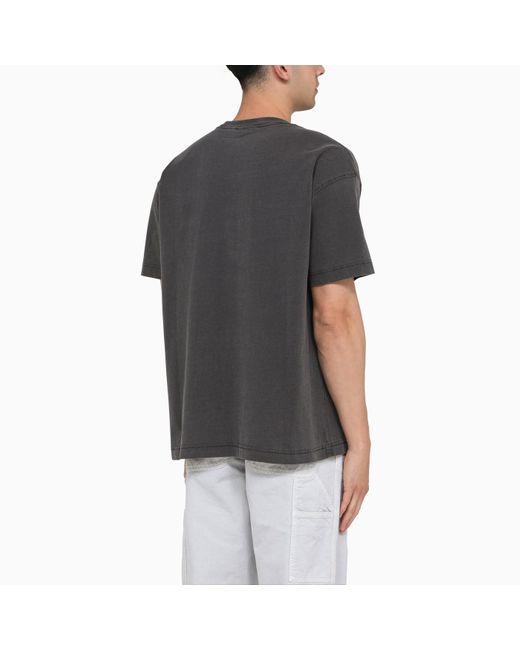 Carhartt Black S/s Chase Charcoal Cotton T-shirt for men