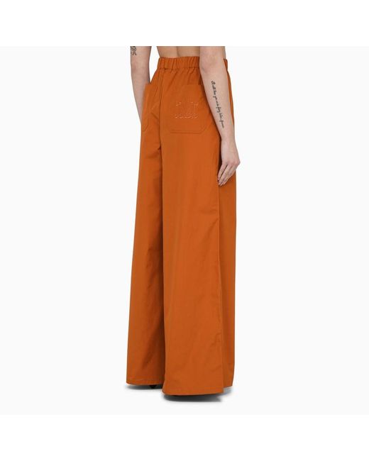 Pantalone ampio color terra in cotone di Max Mara in Brown