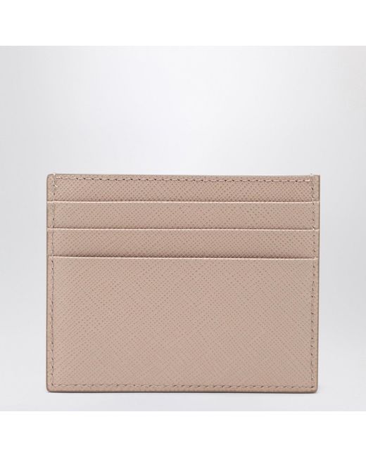 Prada Brown Powder- Saffiano Cardholder