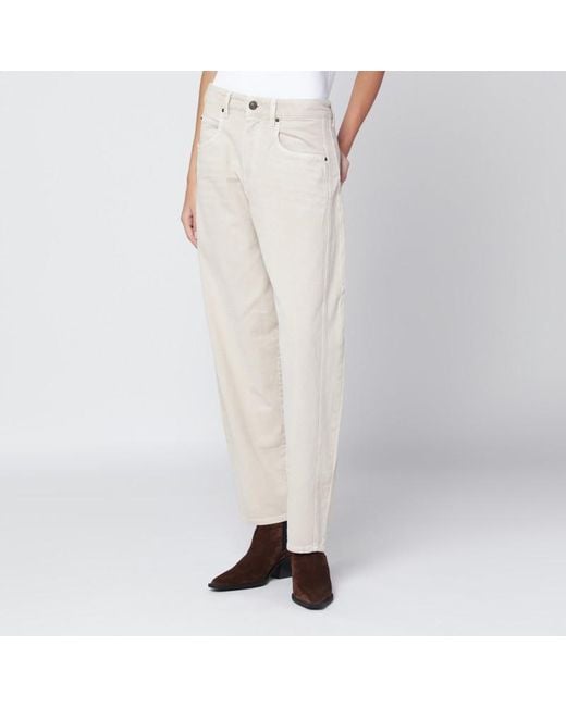 Pantalone écru in misto cotone di Isabel Marant in Natural