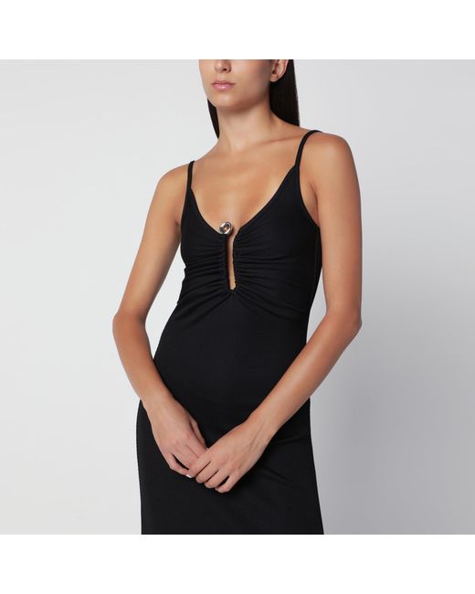 Christopher Esber Black Ribbed Stretch Jersey Dress
