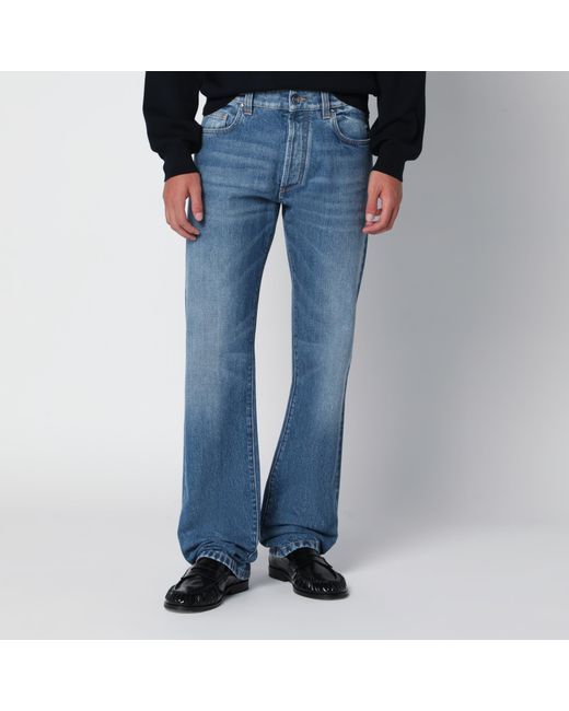 Versace Blue Medium Washed Jeans for men