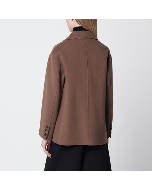 Max Mara Brown Double-Wool Single-Breasted Jacket
