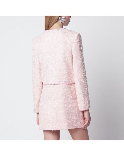 Self-Portrait Pink Bouclé Jacket