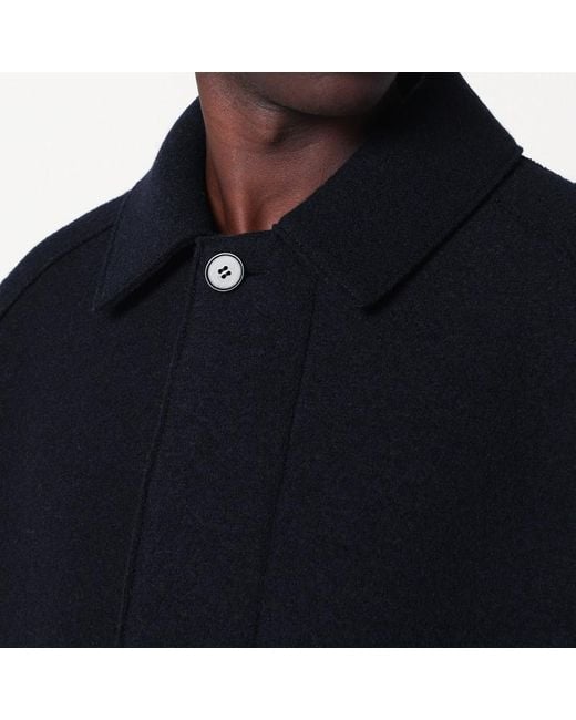 Manteau Marine À Simple Boutonnage En Laine Harris Wharf London pour homme en coloris Blue
