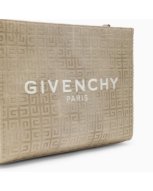 G-tote media dorata in tela con catena di Givenchy in Natural