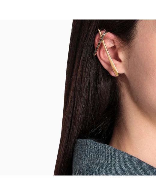 Alexander McQueen Black Crystal-embellished Ear Cuff Earring