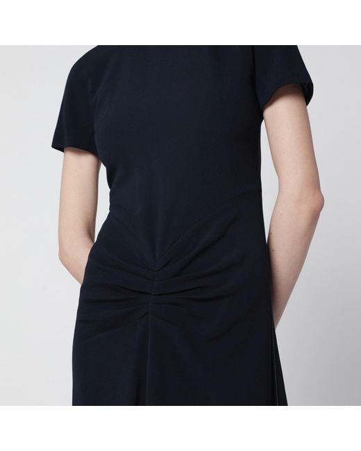 Victoria Beckham Blue Blaire Dress With Gathered Waist