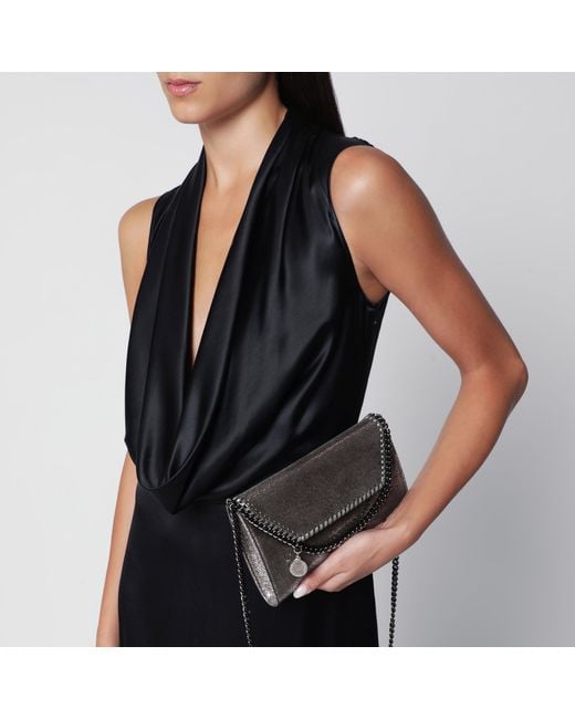 Stella McCartney Gray Dark Falabella Chain Wallet