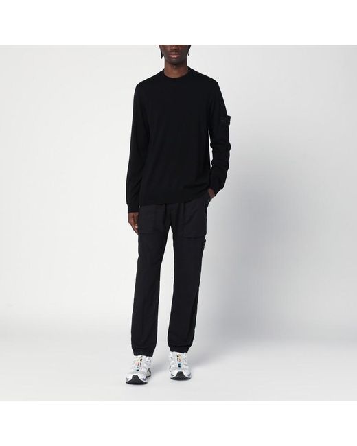 Maglione in lana di Stone Island in Black da Uomo