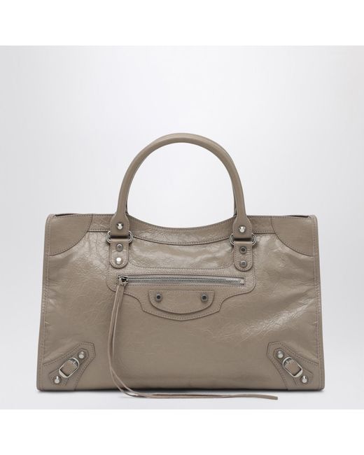 Balenciaga Gray Le City Medium Tote Bag Greige