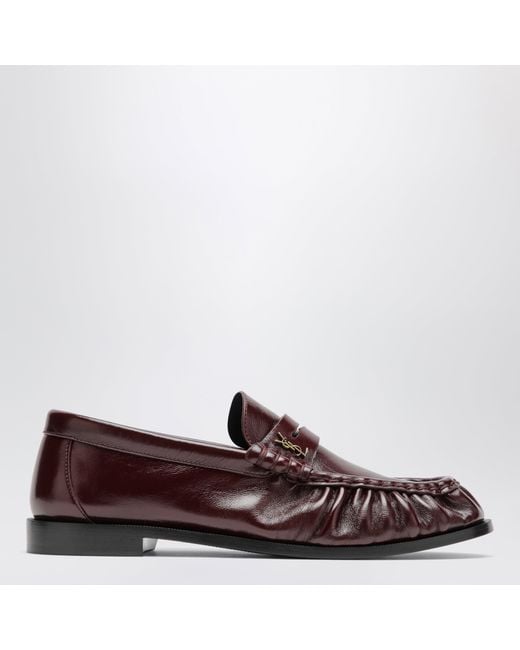 Saint Laurent Brown Le Loafer Bordeaux Calfskin Loafers