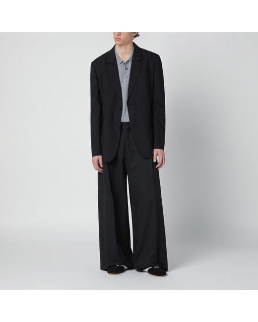 AMI Black Single-Breasted Wool Jacket for men