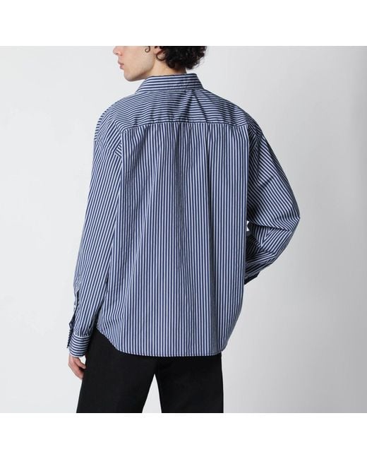 Balenciaga Blue Oversize And Striped Shirt for men