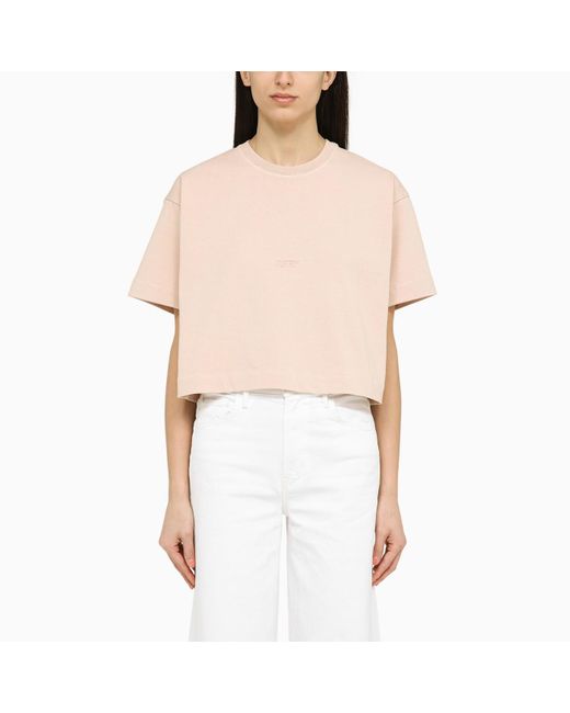 Autry Natural Peony Rose Cotton Cropped T Shirt