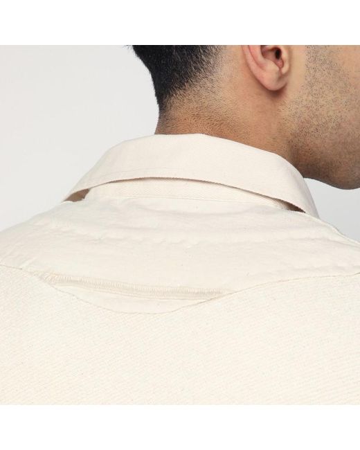 Maison Margiela White Distressed-effect Ecru Sweatshirt for men