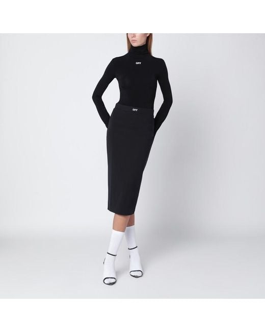 Off-White c/o Virgil Abloh Black Turtleneck Top With Off Logo