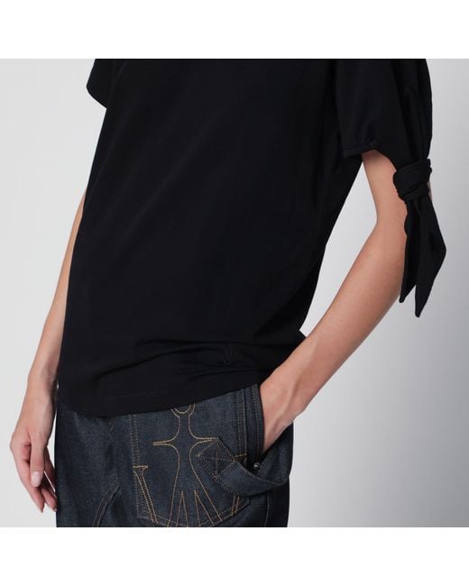 J.W. Anderson Black Knotted-Sleeve Jersey T-Shirt
