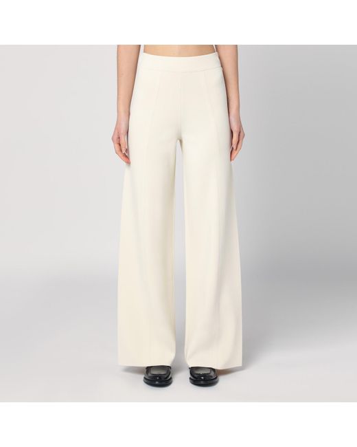 Max Mara Natural Ivory Wide Leg Pants