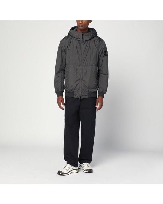 Giacca con zip grigia scura in nylon di Stone Island in Gray da Uomo