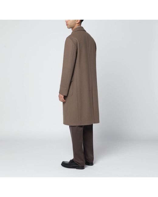 Tagliatore Brown Taupe Doublebreasted Woolblend Coat for men