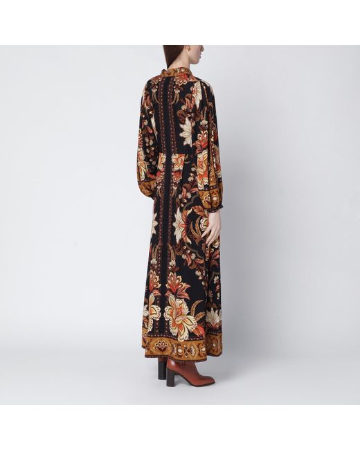 Farm Rio Brown "majestic Garden" Long Dress
