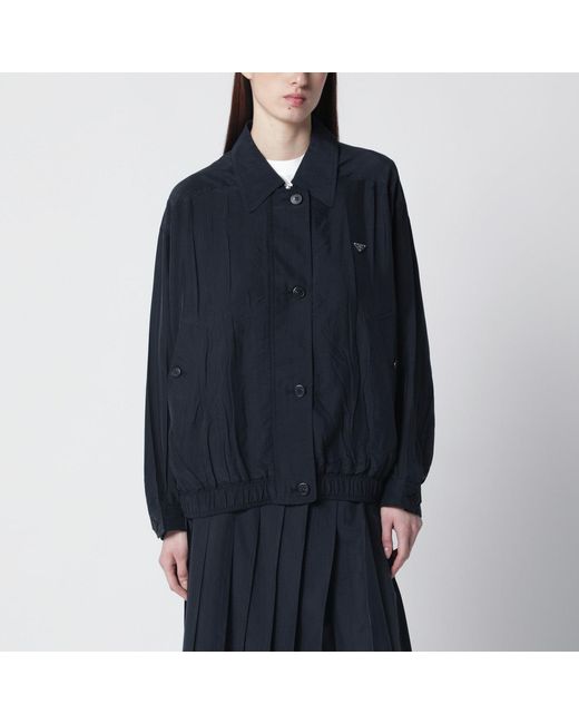 Prada Blue Silk Blouson