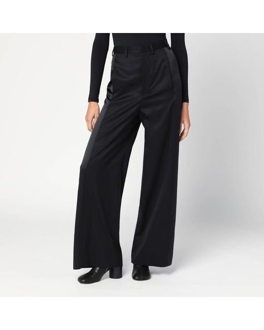 MM6 by Maison Martin Margiela Black Satin Palazzo Pants